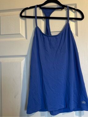 ALO Yoga Royal Blue Racerback Tank with Slim Straps
